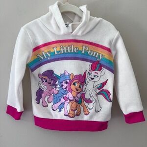 My Little Pony Hoodie‎ Rainbow Graphic Pullover Sweatshirt Kids Size 2T